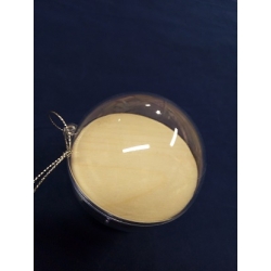 Bombka akrylowa 10cm z PRZEKŁADKĄ ze sklejki #3mm , składana w pionie, bombka 10 plexi 10/ AB-10 /ALIGA / kula akrylowa 10cm z przekładką / 5656